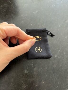Mejuri Gold Initial A Ring, size 6 ring